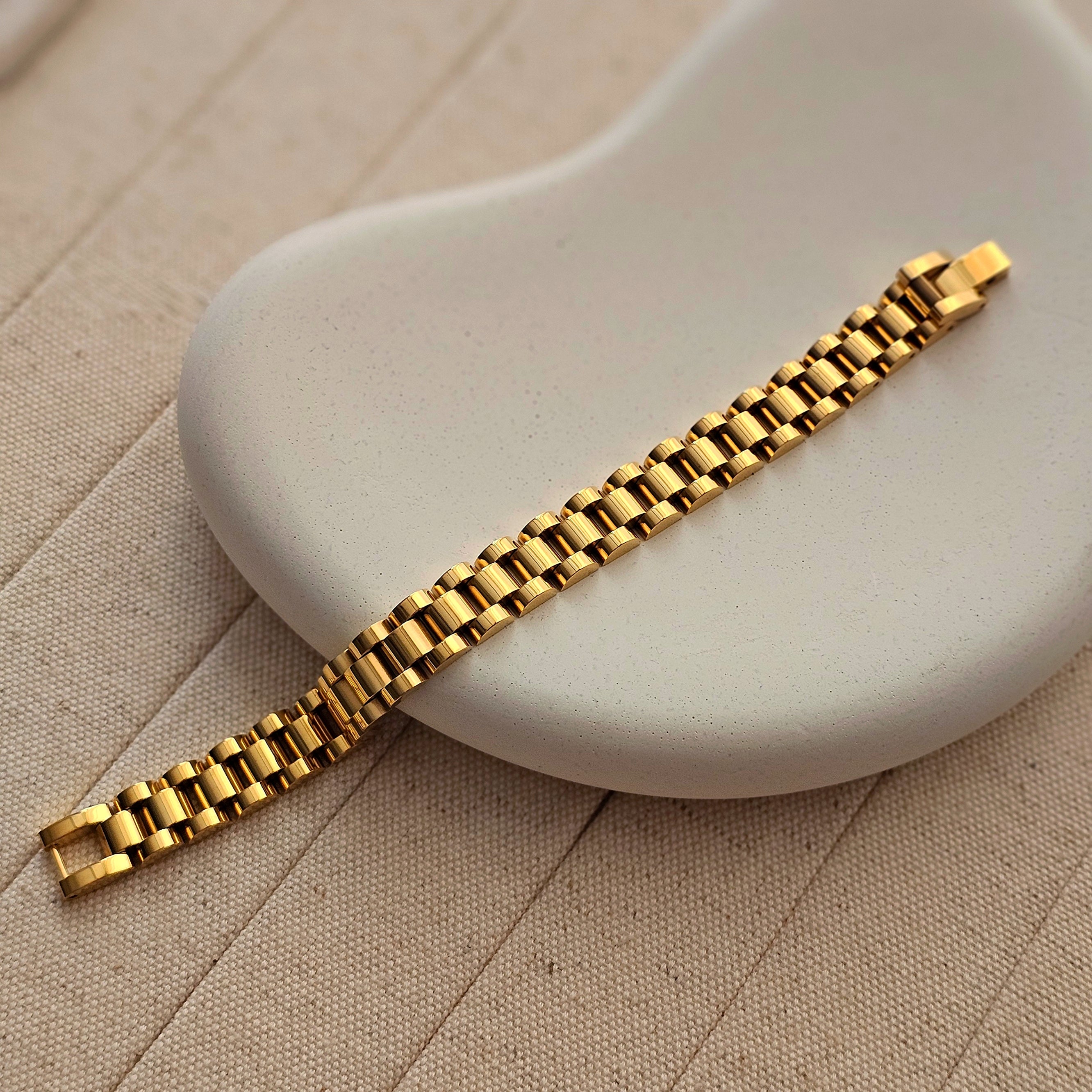 18kt Gold Plated Cuban Chain Bracelet-1  taahirajewellery