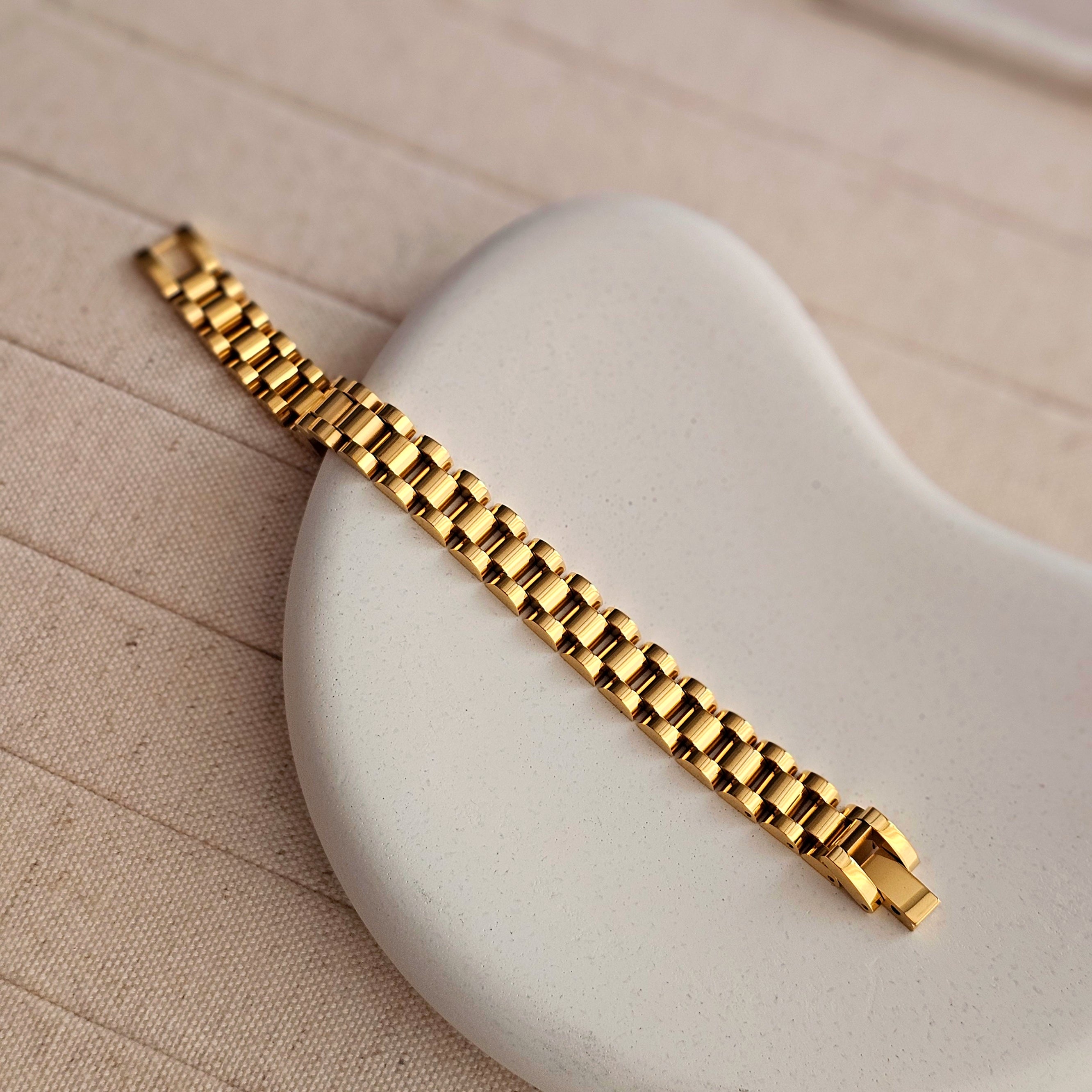18kt Gold Plated Cuban Chain Bracelet-2  taahirajewellery