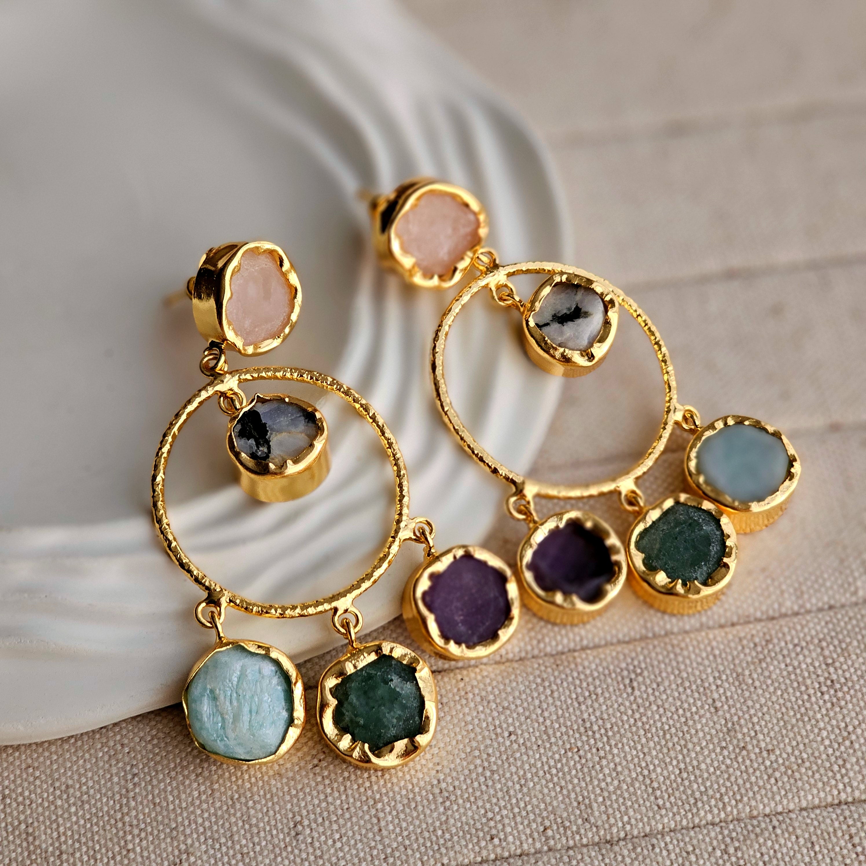 Betty Dangle Brass Earrings-2  taahirajewellery