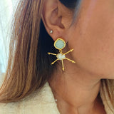 Celie Pearl Brass Earrings-1 taahirajewellery