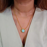 Aventurine Stud Brass Necklace-1 taahirajewellery