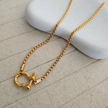 Mahi Round Chain Lock Necklace-1  taahirajewellery