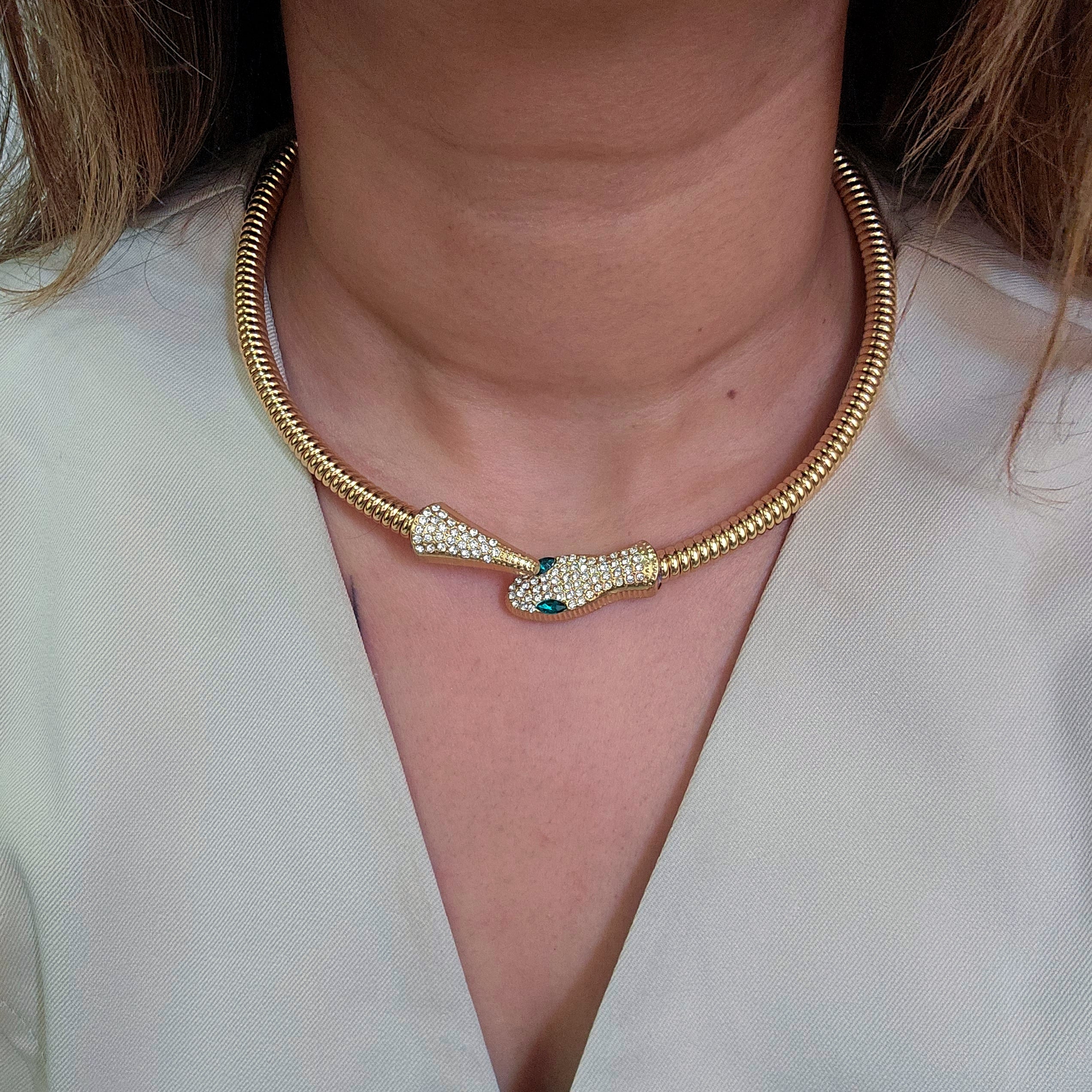 Serpent Choker Necklace-1  taahirajewellery