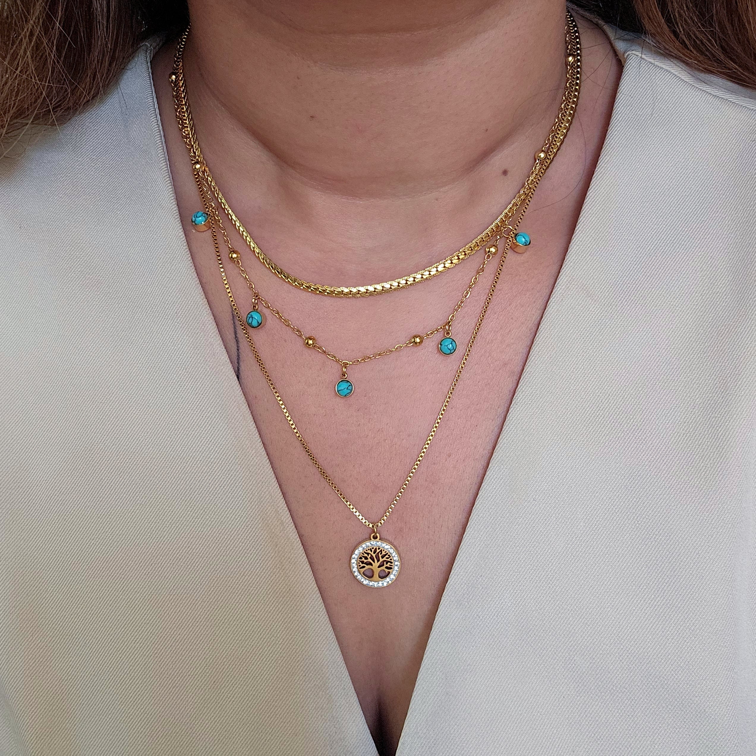 Dream Triple Layered Necklace-2  taahirajewellery
