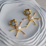 Celie Pearl Brass Earrings-3 taahirajewellery