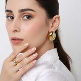 18kt Gold Plated Zircon Stud Earrings