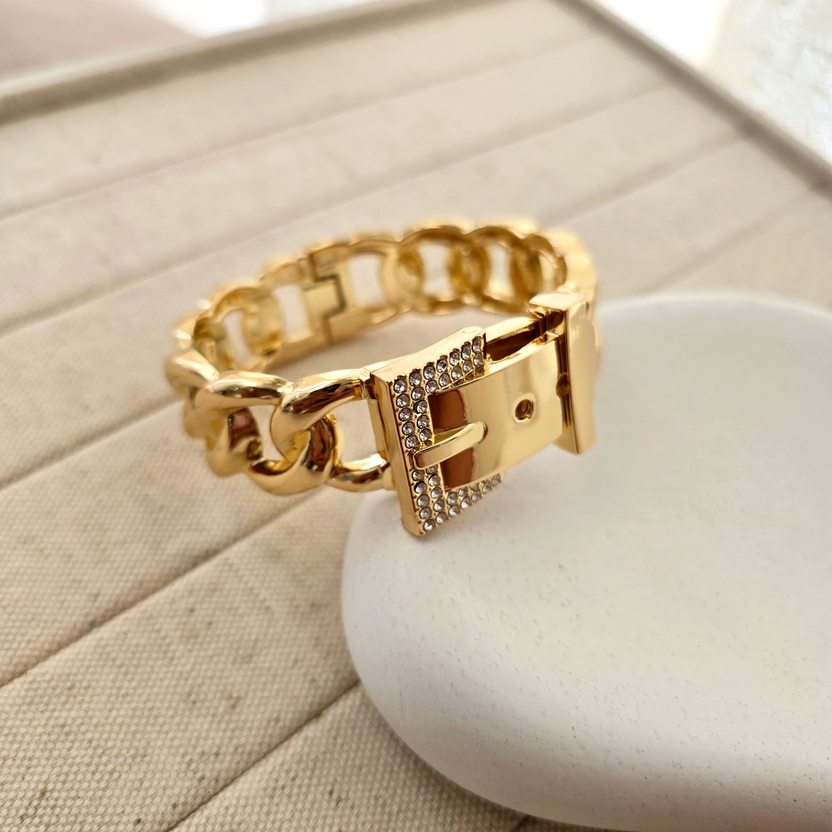 Zircon Buckle Bangle Bracelet-1  taahirajewellery