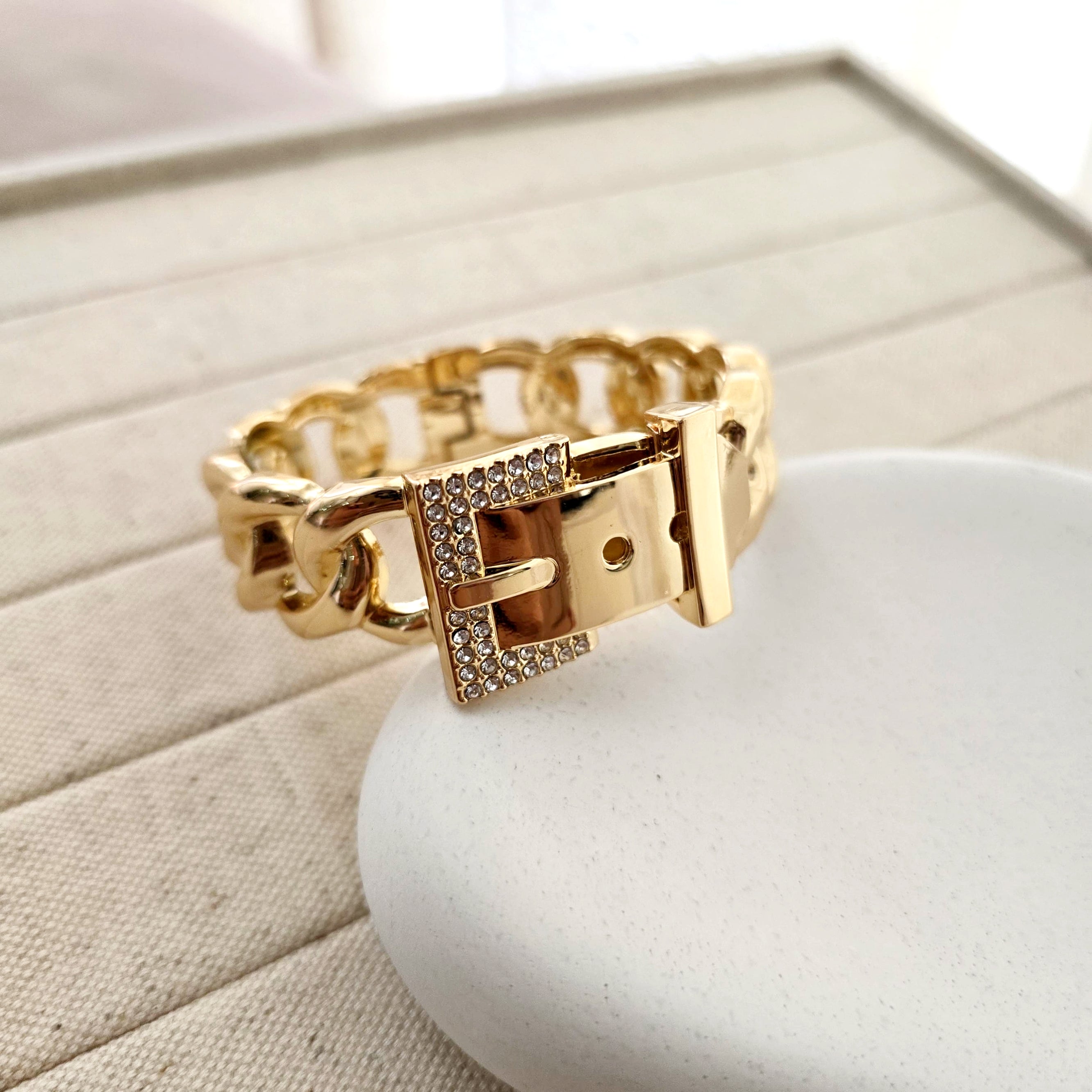 Zircon Buckle Bangle Bracelet-2  taahirajewellery