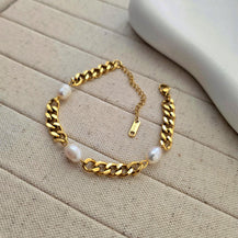 Coco Pearl Chain Bracelet-1  taahirajewellery