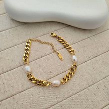 Coco Pearl Chain Bracelet-2  taahirajewellery