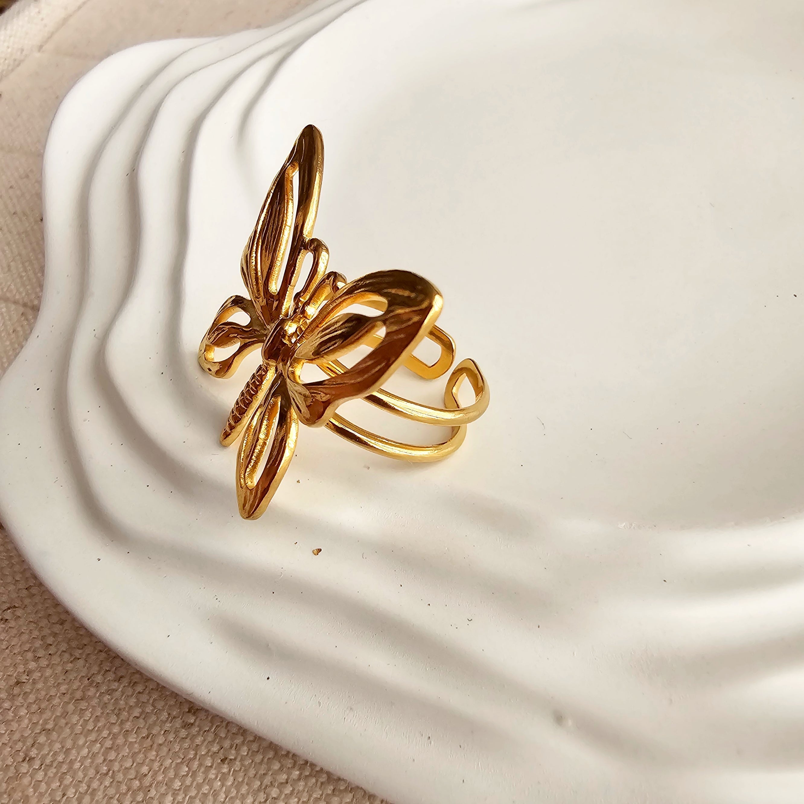 Butterfly Adjustable Ring-2  taahirajewellery