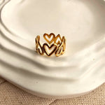 Multi Heart Adjustable Ring-1  taahirajewellery