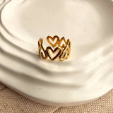 Multi Heart Adjustable Ring-1  taahirajewellery