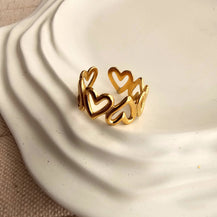 Multi Heart Adjustable Ring-2  taahirajewellery