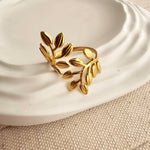 Open Leaf Adjustable Ring-1  taahirajewellery