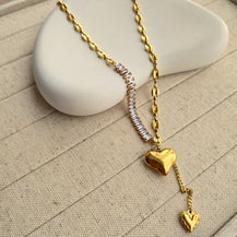 Dangling Heart Zircon Necklace-2  taahirajewellery