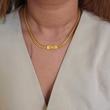 Alina Link Chain Necklace-2  taahirajewellery