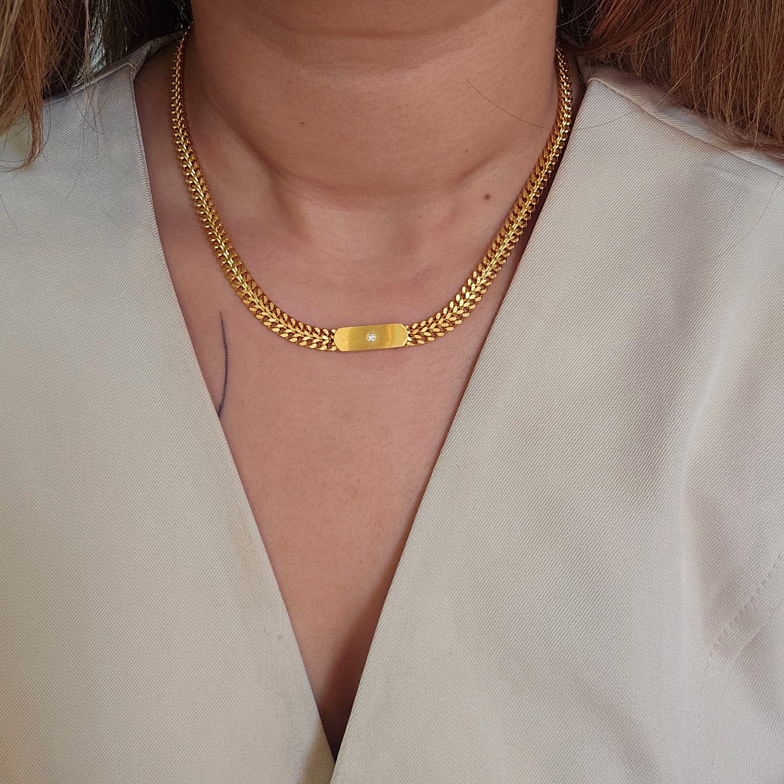 Alina Link Chain Necklace-2  taahirajewellery