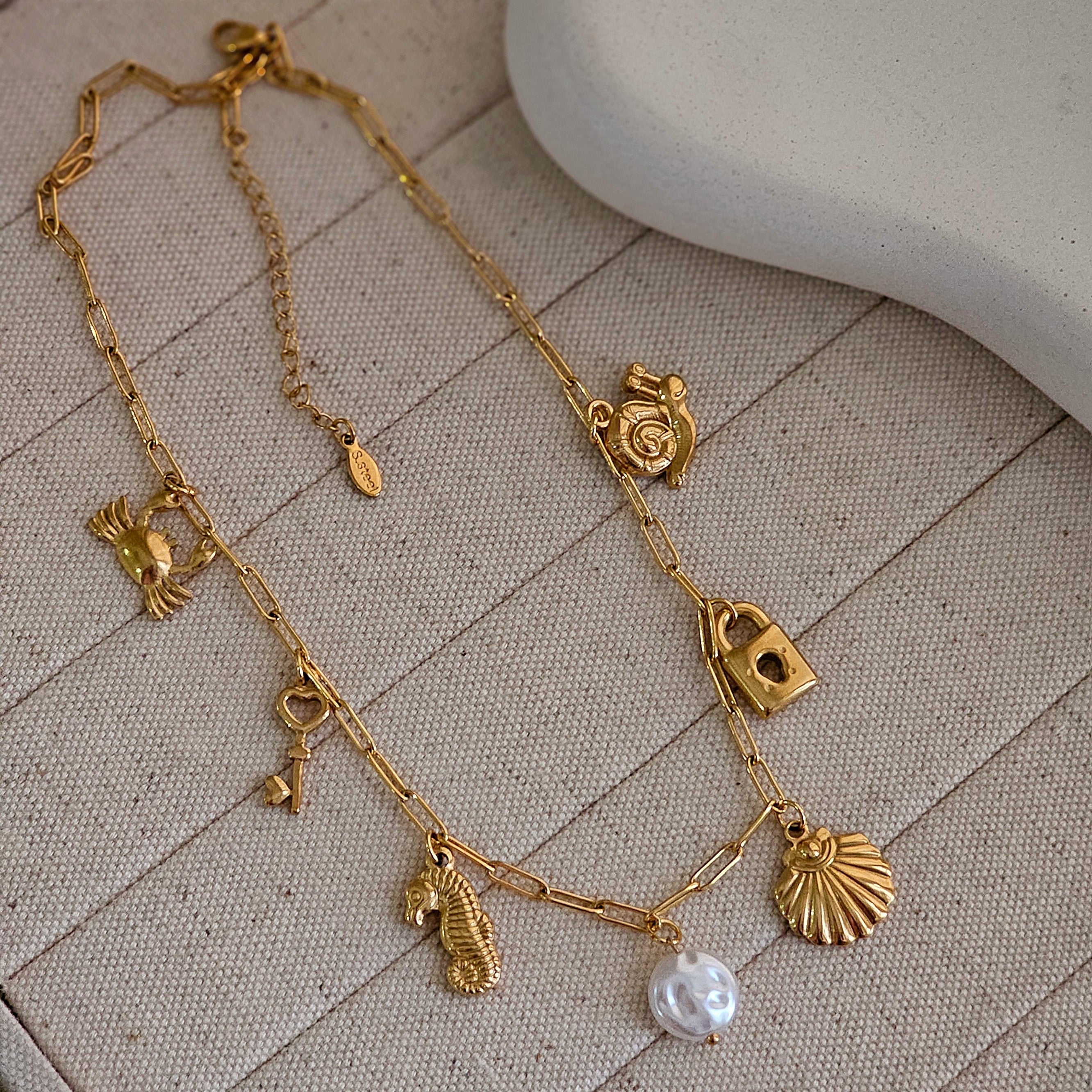 Seashell Charm Necklace-1  taahirajewellery