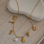 Seashell Charm Necklace-2  taahirajewellery