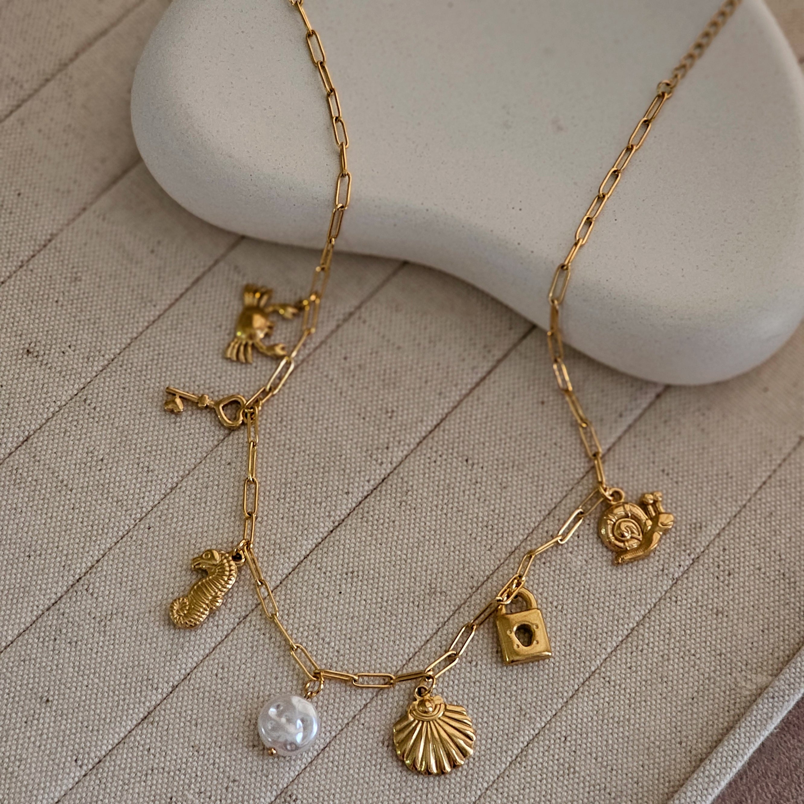 Seashell Charm Necklace-2  taahirajewellery