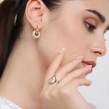 Angel Gold Plated Zircon Earrings