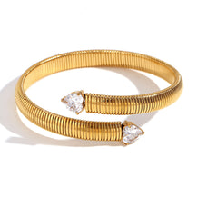 Heart Shape Zircon Cuff Bracelet-3  taahirajewellery
