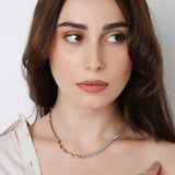 Baguette shape Zircon tennis necklace