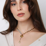 Dangling Heart Zircon Necklace