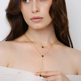 Double Layered Emerald stone Neckalce