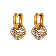 Elegant Pearl & Zircon Square Hoop Earrings-3  taahirajewellery