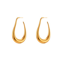 18K Gold Plated Long Hoop Earrings-4  taahirajewellery