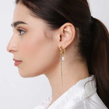 Flora Zircon Pearl Earrings