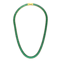 AAA Zircon Green Baguette Tennis Necklace-3  taahirajewellery