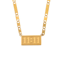 Angel Number Rectangle Pendent Gold Plated Necklace-5  taahirajewellery