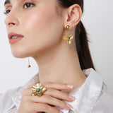 Oliver Gold Flower Earrings