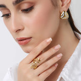 Open Leaf Adjustable Ring