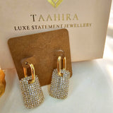 18kt Rhinestone Dangle Earrings