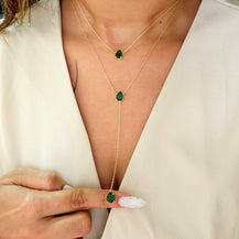 Double Layered Emerald stone Neckalce-1  taahirajewellery