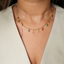 Kira Multistone Necklace-3  taahirajewellery