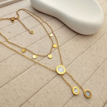 Double Layered Mother of Pearl Necklace-2  taahirajewellery