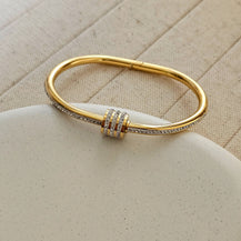 Luxury Zircon Inlaid screw bracelet-1  taahirajewellery