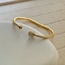 Luxury Zircon Inlaid screw bracelet-3  taahirajewellery