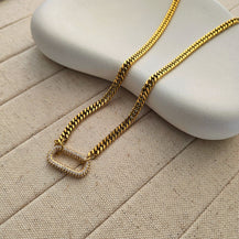 Oval shape studded Chain Necklace-1  taahirajewellery