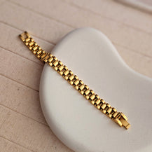 18kt Gold Plated Cuban Chain Bracelet-2  taahirajewellery