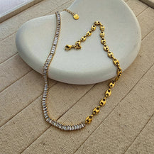 Baguette shape Zircon tennis necklace-1  taahirajewellery