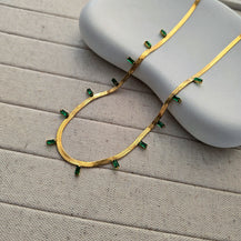 Jade Gold Plated Necklace-2  taahirajewellery