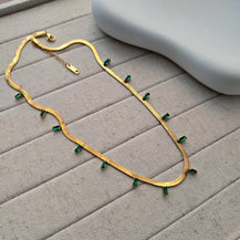 Jade Gold Plated Necklace-4  taahirajewellery