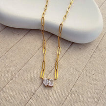 Double stone 18kt gold plated Necklace-5  taahirajewellery