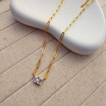 Double stone 18kt gold plated Necklace-2  taahirajewellery